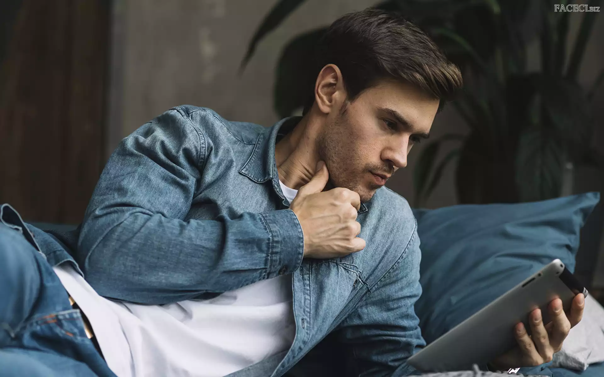 Koszula, Mężczyzna, Dżinsowa